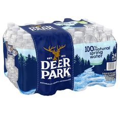 two bottles of deer park bottled water