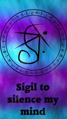 the sigil to science my mind is written in black on a purple and blue background