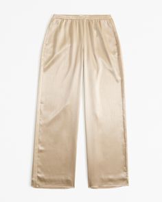 Mid rise, wide leg pants in a soft, satin crinkle textured fabric, featuring a pull-on style elasticated waistband for comfort and adjustability. Women's Bottoms, Textured Fabric, Pull On Pants, Abercrombie Fitch, Leg Pants, Wide Leg Pants, Womens Bottoms, Mid Rise, Wide Leg