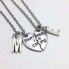 partner in crime necklace , personalized necklace, best friend necklace, friendship necklace - girlfriend gift - women necklace - customized - Silver chain length 18 inches with lobster clasp closure - Antique silver charm All items come with a gift bag Please keep in dry place and avoid water * Delivery time from Thailand to Worldwide take about 3- 4 weeks but in Holiday time can take from 4-6 weeks. Necklace Girlfriend, Friend Stuff, Necklace Friendship, Best Friend Necklace, Friendship Necklace, Friendship Necklaces, Friend Necklaces, Women Necklace, Girlfriend Gift