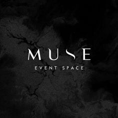 the word museum event space on a black marble background with white text that reads museum