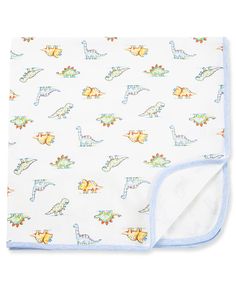 a baby blanket with dinosaurs on it