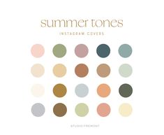 the cover art for summer tones instagram covers by studio fremont, featuring different colors