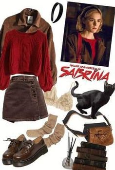 Sabrina The Witch Outfits, Caos Outfits, Sabrina Quotes, Sabrina Spellman Outfit, Sabrina Spellman Style, Addams Familie, Witchy Style, October Outfits, Chilling Adventures Of Sabrina