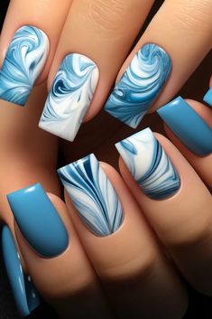 20 Square Summer Nails With Images – Stylish Hair Ideas Acyrilics Nails Ideas, Cruise Nails Designs, Square Summer Nails, Summer Nails Art, Bohemian Sandals, Blue Polish, Art Square, Pretty Nail Designs, Pretty Nail Art Designs