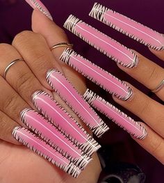 ₊˚ෆ Follow me for more 𐙚 visit my boards ₊˚ෆ Birthday Nails Long, Long Nails Square, Pink Zebra Nails, Nail Inspo Summer, Nail Aesthetics, Nails Birthday, Zebra Nails, Nails Square