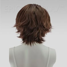 Apollo Dark Brown Shaggy Wig for Spiking This Dark Brown shaggy wig is perfect for cosplaying characters from popular series such as Rick Cosplay from Rick and Morty, Dark Brown Star Cosplay from Soul Eater, Neptune Vasilias Cosplay from RWBY, Ichigo Hitofuri Cosplay from Touken Ranbu, Nagisa Shiota Cosplay from Assassination Classroom. With the Apollo style, achieving a voluminous and layered look is as easy as running your fingers through the hair or simply shaking it out. Upwards sewn wefts m Shag Hairstyles Medium Back View, Short Hair Back View Choppy Layers, Edgy Short Wavy Hair, Layered Shaggy Hair Short, Shaggy Haircuts Short Hair, Very Layered Hair Short, Spiky Layered Hair, Hairstyles Short Layers, Super Short Layered Hair