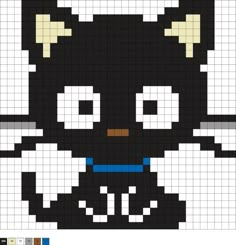 an image of a pixellated black and white cat