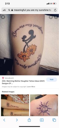 an instagram page with some tattoos on it