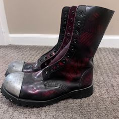 Used But Good Condition, Missing Laces. Men’s/Unisex Size 6., Women’s Size 8.5 Underground Shoes, Steel Toe Boots, Toe Boots, Moto Boots, England, Size 6, Women Shoes, Boots, Lace