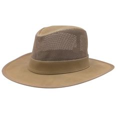 a tan hat on a white background