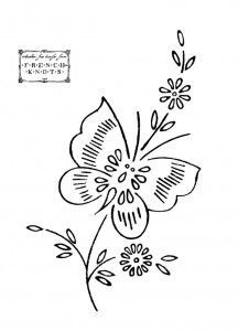 a drawing of a flower with leaves and flowers on it's petals are black and white