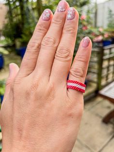 Two Coloured Seeded Ring  Perfect as a gift or just an indulgence for yourself. Red Beaded Rings For Gifts, Red Beaded Rings As Gift, Pink Beaded Rings For Gift, Red Beaded Rings Perfect As Gifts, Beaded Ring, Beaded Rings, Favorite Things Gift, Wedding Shop, Band Rings