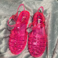 Never Worn , Run Small. Shein Shoes, Shoes Quotes, Jelly Shoes, Shoes Color, Shoe Obsession, Women's Shoes Sandals, Jelly, Shoes Sandals, Hot Pink