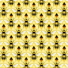 a yellow and black bee pattern with triangles