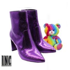 Meet My Newest Favorite Pair Of Fancy Boots.. Can You Hear The Party Calling. The Holidays Are Coming Folks And Theres Never A Time Like The Present. Even When Presents Are For Yourself. These I.N.C. International Concepts Purple Booties Scream Fabulousity! The Are Even More Gorgeous In Person. Purple The Color Of Royalty & Loyalty. Will Have Feeling Like A Queen In These Beauties. Offer Table Is Always Open And No Offer Ever Declined! Evvvvvvvver! The Goal Is To Get You The Pieces You Love At A Pointed Toe Party Booties For Spring, Party Booties With Pointed Toe For Spring, Spring Party Booties With Pointed Toe, Evening Boots With Round Toe For Party Season, Round Toe Boots For Evening Parties, Evening Round Toe Boots For Party Season, Party Heeled Boots With Block Heel And Fitted Design, Chic High Heel Booties For Party, Trendy Evening Booties With Pointed Toe