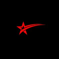 a red star on a black background