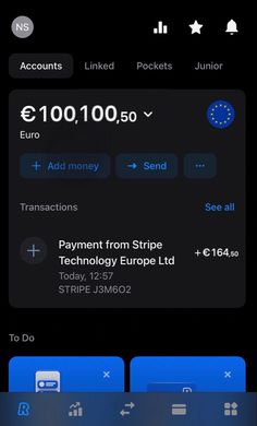 an iphone screen showing payment from stripe