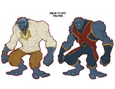 an image of two gorilla like creatures in different poses