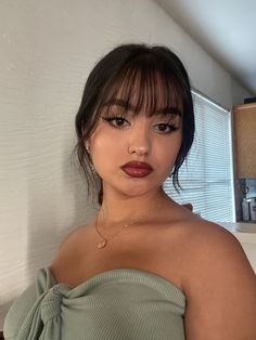 Bangs Hairstyle Round Face, Bangs Inspo Round Face, Wispy Full Fringe, Caramel Highlights With Bangs, Bangs Wispy Short Hair, Becky G Bangs, Thick Wispy Bangs, Bangs To Cover Forehead, Round Face Wispy Bangs