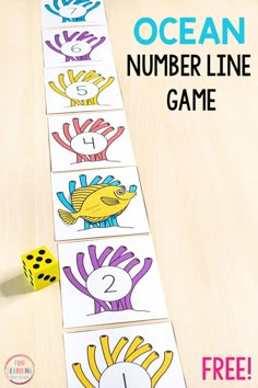 this ocean number line game is perfect for kids to practice counting