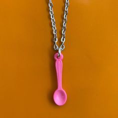 Hot Pink Spoon Necklace ⭑ Water Safe & Tarnish Free Chain ⭑ Available in 3 Different Lengths ⭑ Chain Material - Stainless Steel ⭑ SAVE 30% when buying any 3 items. the link to our full storefront/collection is below. ⭑ UK SHIPPING - Shipping to the UK is completely free with no minimum spend requirement. ⭑ INTERNATIONAL SHIPPING - Shipping to everywhere else in the world is just £3. Any additional items ordered within the same order are shipped with no extra shipping charge. Mens Necklace Pendant, Spoon Necklace, Silver Chain For Men, Mens Silver Necklace, Charm Necklace Silver, Mens Pendant, Accessories Jewelry Necklace, Silver Chain Necklace, Silver Pendant Necklace