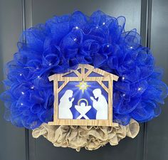 Julie's Crafting Boutique Nativity Wreath Kit - Nativity Wreath Kit - The Wreath Shop Nativity Wreath, Christmas Ornament Coloring Page, Christmas Tree Angel, Wreath Kit, Holiday Wreaths Diy, Wreath Making Supplies, Craft Room Storage, The Fairy, Christmas Wreaths Diy