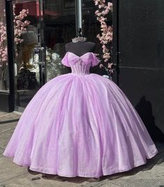 Glitter Off The Shoulder Ball Gown Lilac Quince Dresses Lace up back · MychicDress · Online Store Powered by Storenvy Quinceanera Dresses Lilac, Lilac Quince, Lilac Quinceanera Dresses, Dresses Lilac, Ball Gown Quinceanera Dresses, Quince Themes, Purple Quinceanera Dresses, Quinceanera Dresses Pink, Pink Ball Gown