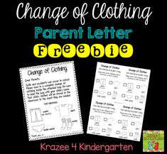 the change of clothing parent letter freebie