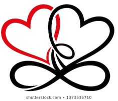 two hearts in the shape of an x and y on a white background with text