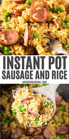 instant pot sausage and rice is an easy dinner that's ready in under 30 minutes