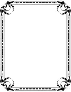 a black and white frame with scrolls on the edges, in an ornate pattern or border