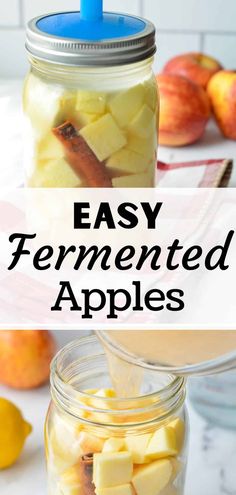 an easy fermented apple recipe in a mason jar