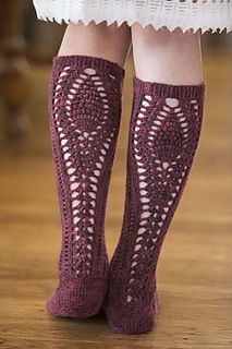 a close up of a person's legs wearing crocheted socks and stockings