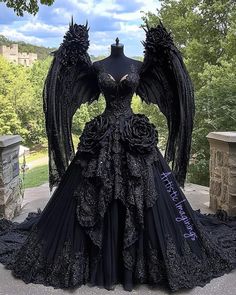 Gothic Angel, Pretty Quinceanera Dresses, Stunning Prom Dresses, Fantasy Dresses, Digital Creator, Fantasy Gowns, Fairytale Dress