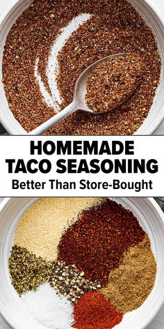 Homemade taco seasoning recipe. Taco Mix Recipe, Easy Taco Seasoning, Salad Seasoning Recipe, Taco Seasoning Easy, Taco Seasoning Mix Recipe, Taco Seasoning Ingredients, Diy Taco Seasoning, Salad Taco, Mild Taco Seasoning