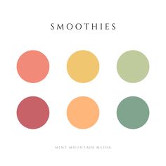 the cover art for smoothies'mint mountain media album, which features four different colored circles