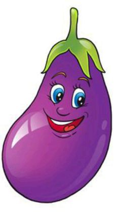 a purple eggplant with a smiling face