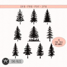 pine trees svg files for cutting