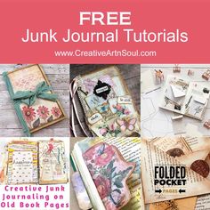 an image of junk journal pages with text overlay