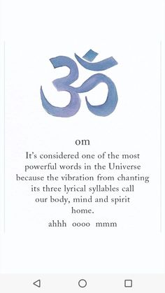 an image of the word om in blue ink on a white background with text below it