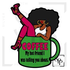 This listing is for one decal, the video, and the additional pictures are for illustration purposes only and not included in this sale. This listing is for a UV DTF decal NOT Vinyl UV DTF Decal African American Woman Pink And Green Coffee My Hot Friend  Print Ready to Apply Permanent Adhesive Cups Phone Cases Glasses Cars These can be applied indoors or outdoors on any hard surface, not for clothing. These are waterproof.  The measurement is in height the width may vary  These UV DTF decals are new to the market. The stickers are permanent they are applied the same as our vinyl decals.  Application Instructions Make sure the glass is clean from any hand oils. Peel design film from the white backing. Lay the design film down starting from the center, or left, or right, whatever is more comf Adhesive Vinyl Projects, Strong Black Woman Quotes, Good Morning Funny Pictures, Cup Phones, Hand Oil, Black Quotes, Happy Good Morning Quotes, Cute Words, Good Morning Funny