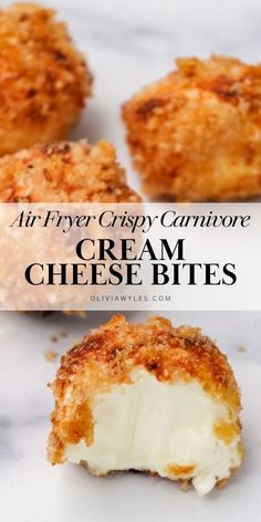 an air fryer crispy cauliflower cream cheese bites