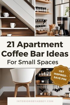 21 Apartment Coffee Bar Ideas for a Cozy Small Space Mini Home Coffee Bar, Small Coffee Bar Cabinets, Narrow Coffee Bar Ideas, Apartment Coffee Bar Ideas, Small Kitchen Coffee Station Ideas, Coffee Bar Kitchen Ideas, Home Coffee Bar Ideas Small Spaces, Small Countertop Coffee Bar Ideas, Small Coffee Bar Ideas Apartments