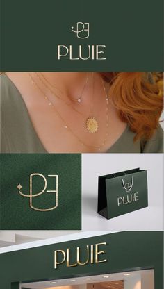 the logo for a jewelry store is shown in three different colors and font styles, including gold