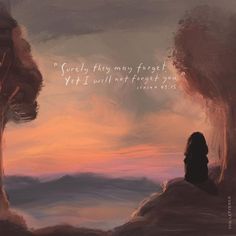 a person sitting on top of a hill looking out at the sunset with a quote above them