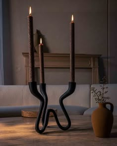 Ebony Elevated Candelabra - Belaré Home