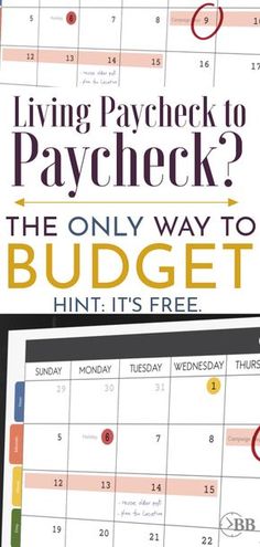 a laptop with the text living paycheck? the only way to budget hint it's free