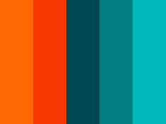 an orange and teal color scheme with different shades