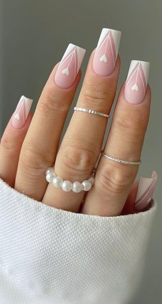 @amanda.sudolll French Tip Nails Designs Classy, Painted Acrylic Nails, Ballerina Nails Designs, Engagement Nails, Spring Acrylic Nails, Classy Nail Designs, Nude Nail Designs, Spring Nail Designs, Beauty Nails Design